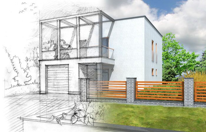 New home construction illustration