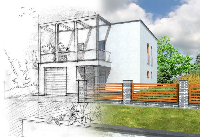 New home construction illustration