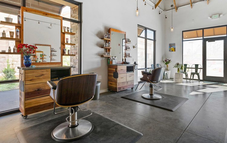 Petaluma Hair Company with Rustic Modern work station remodel