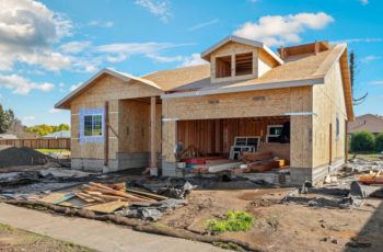 exterior view of in progress home construction in coffey park