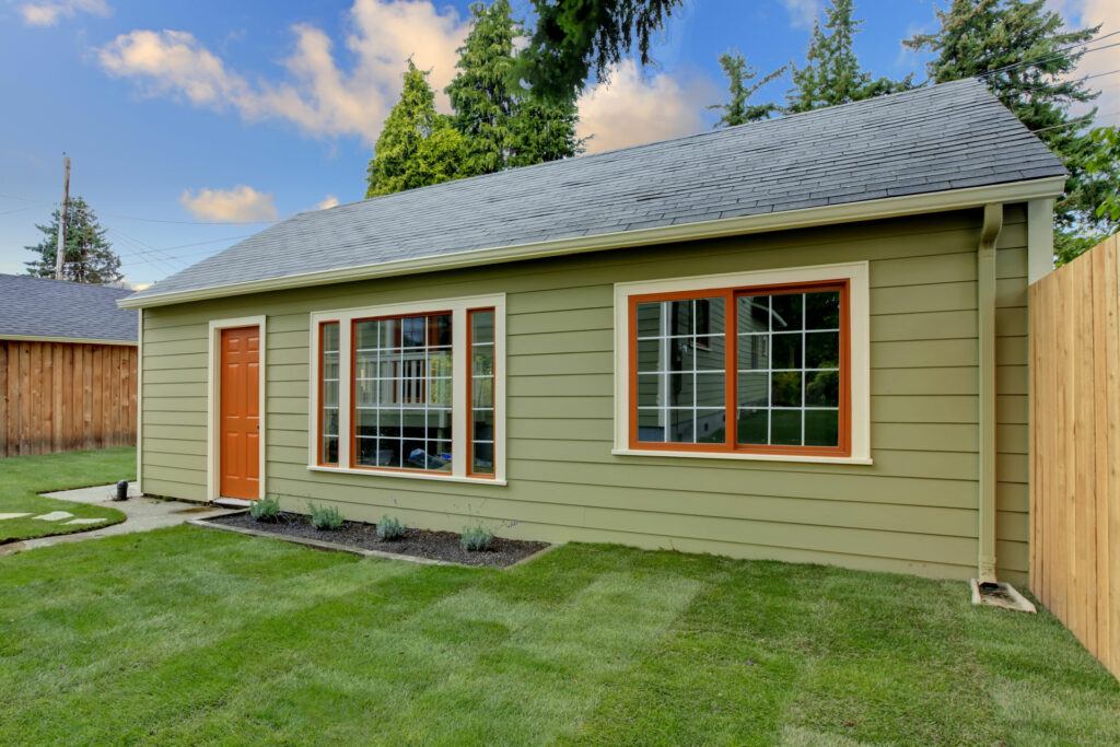 newly built granny house in backyard