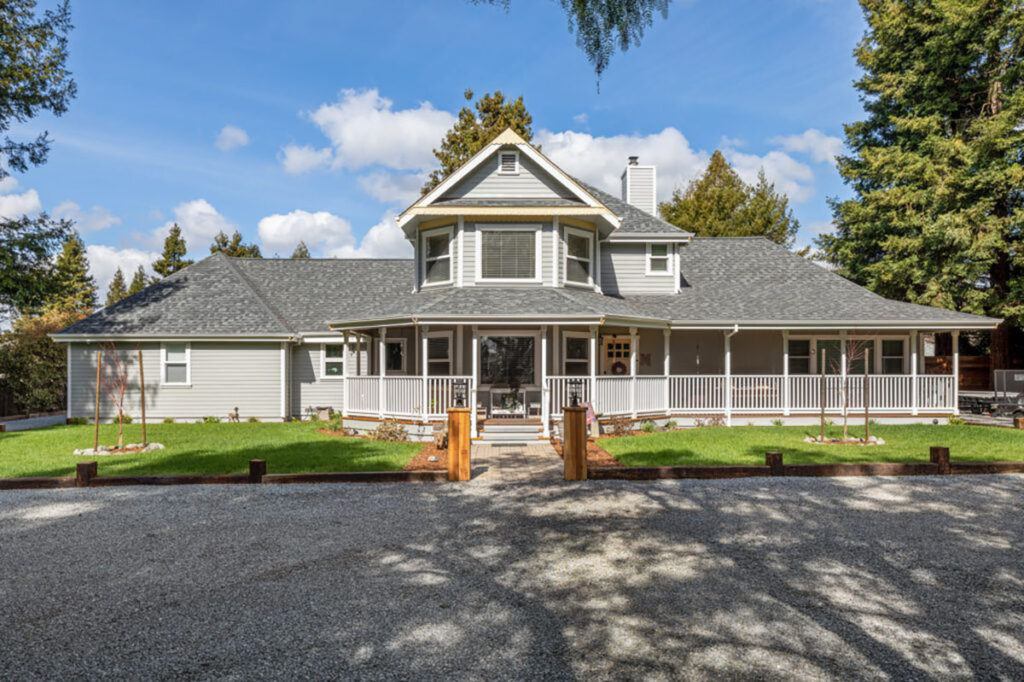 The exterior of a house in Penngrove with a large front porch and a green lawn.